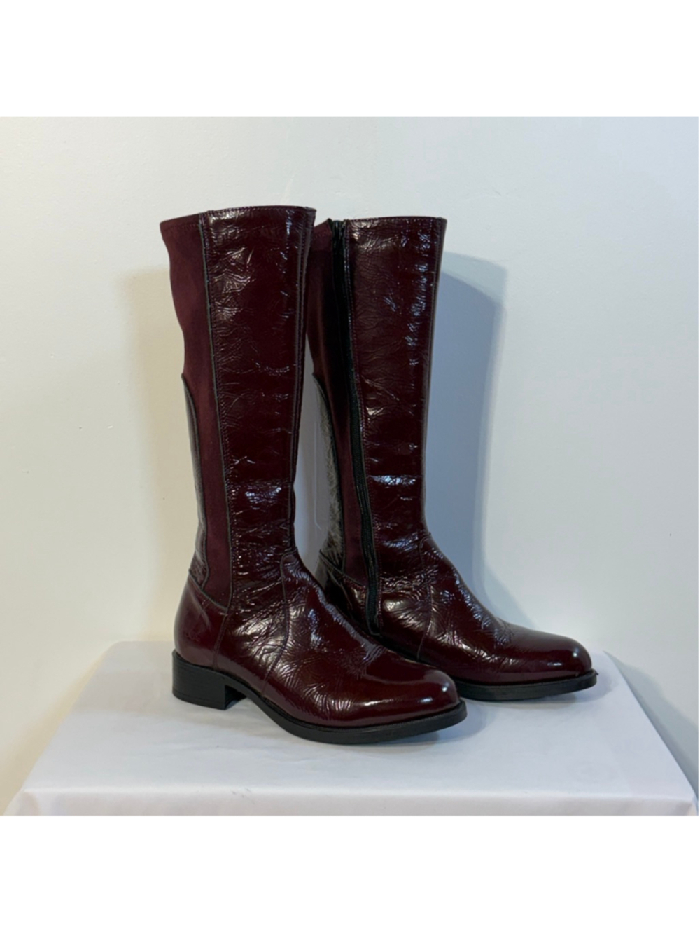 Bos. & Co. Red Burgundy Heeled Brook Boots Women’s EU 36 Knee High Leather US 6
